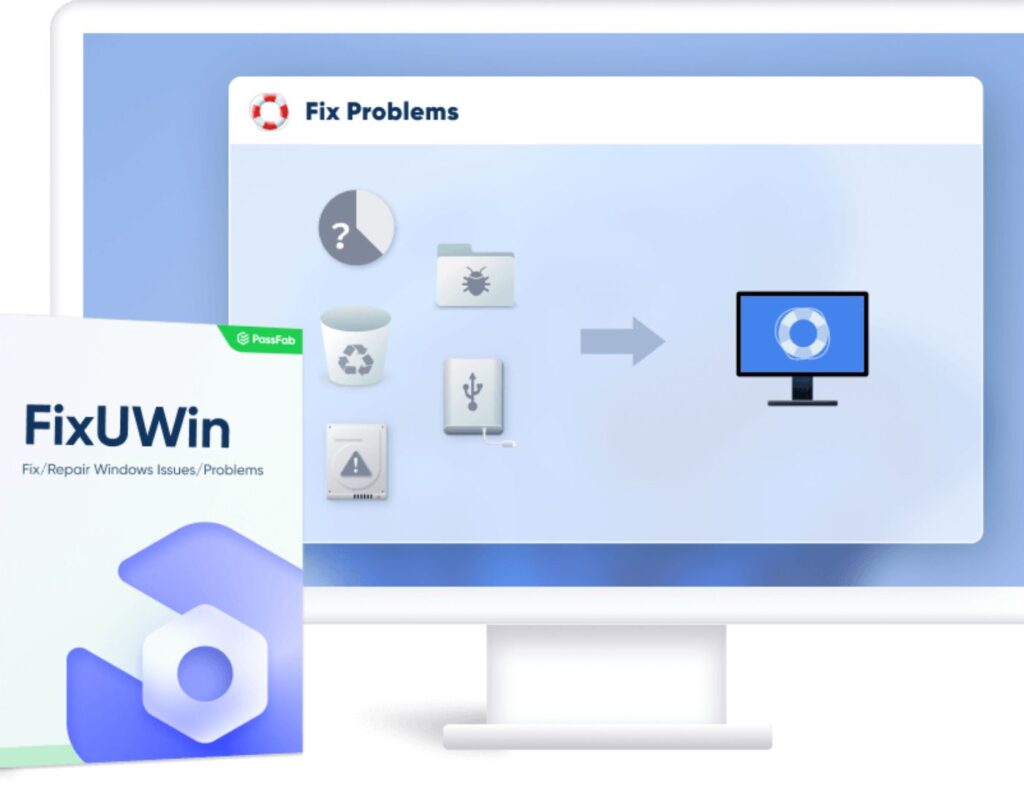 صورة كمبيوتر مكتوب عليه PassFab FixUWin