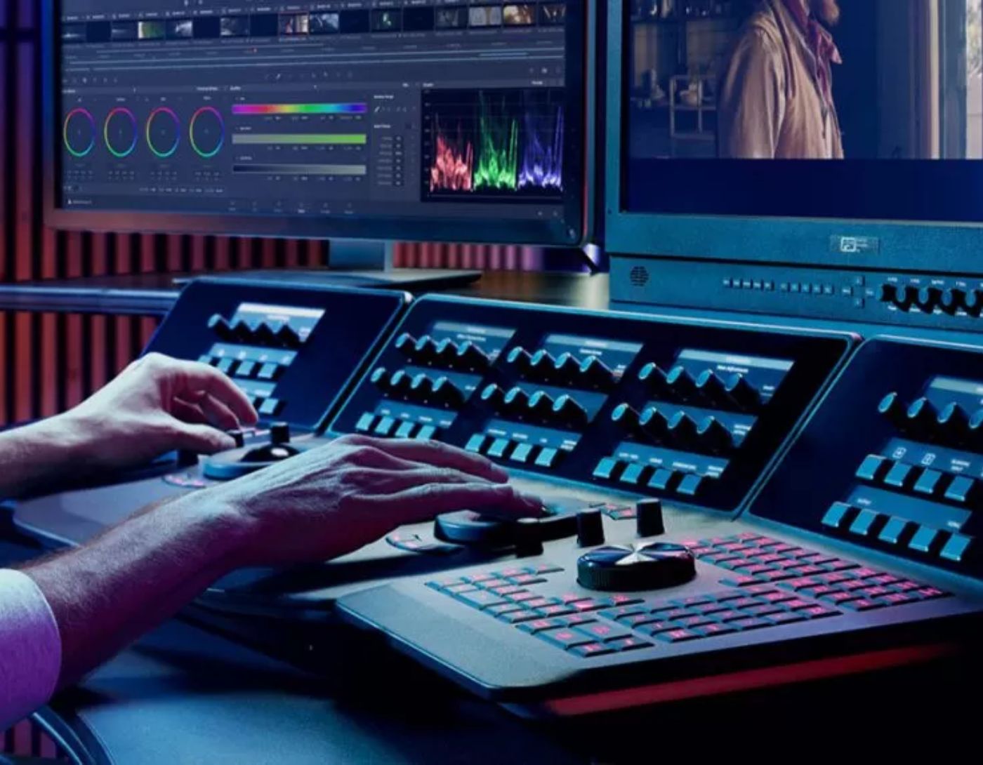 صورة لشخص يستخدم المؤثرات البصرية والرسومات المتحركة على برنامج DaVinci Resolve،أسرار تحديث دافينشي ريزولف ١٩
