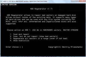 Hdd regenerator 1.71 unable to initialize