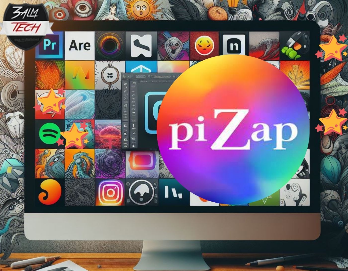 صورة واجهة برنامج piZap editor،أدوات مجانية لتصميم صور سوشيال ميديا