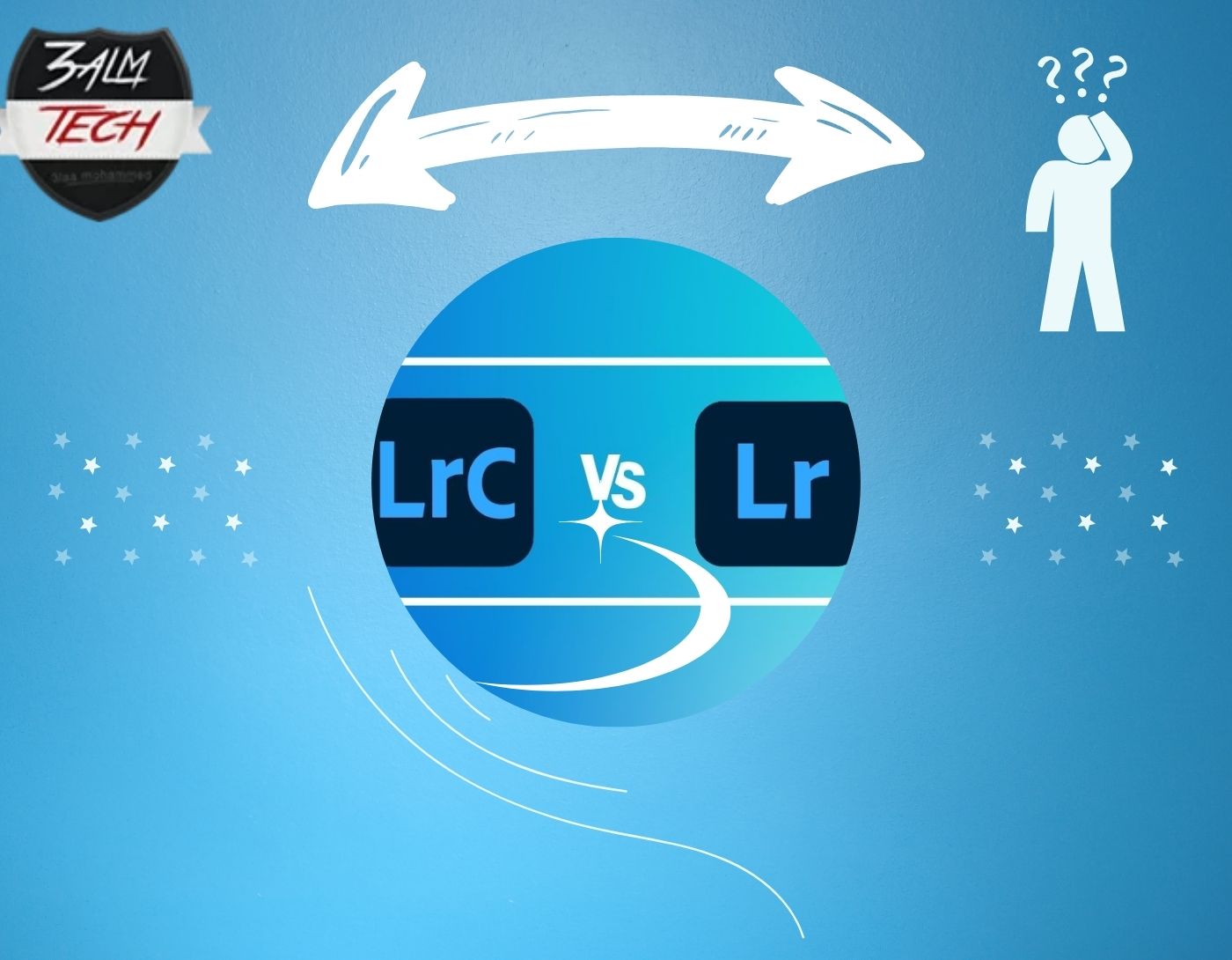 صورة لواجهة برنامج Lightroom Classic وواجهة برنامج Lightroom CC 