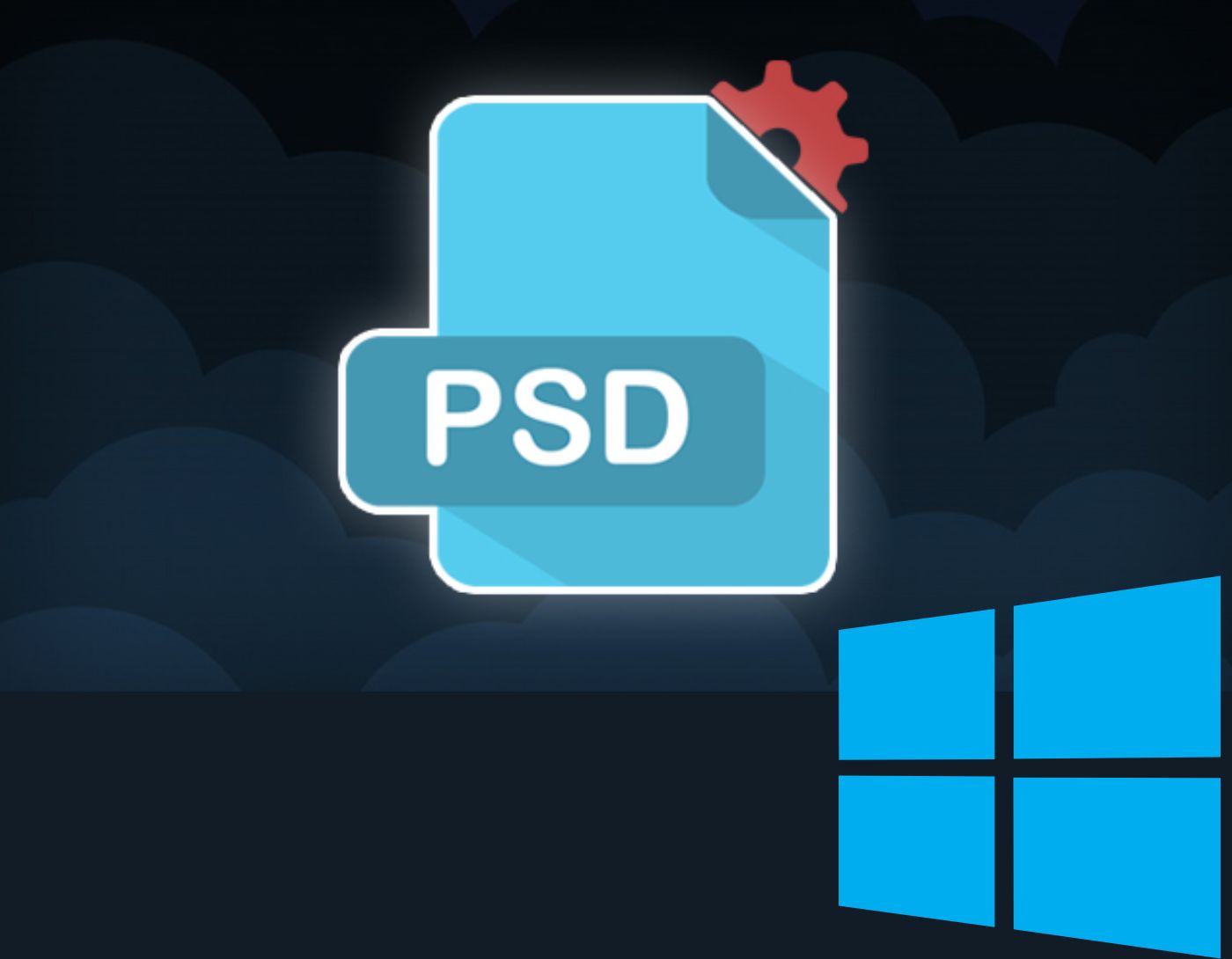 صورة لملف PSD وعلامة ويندوز،ما هو ملف psd وكيف يتم فتحه؟