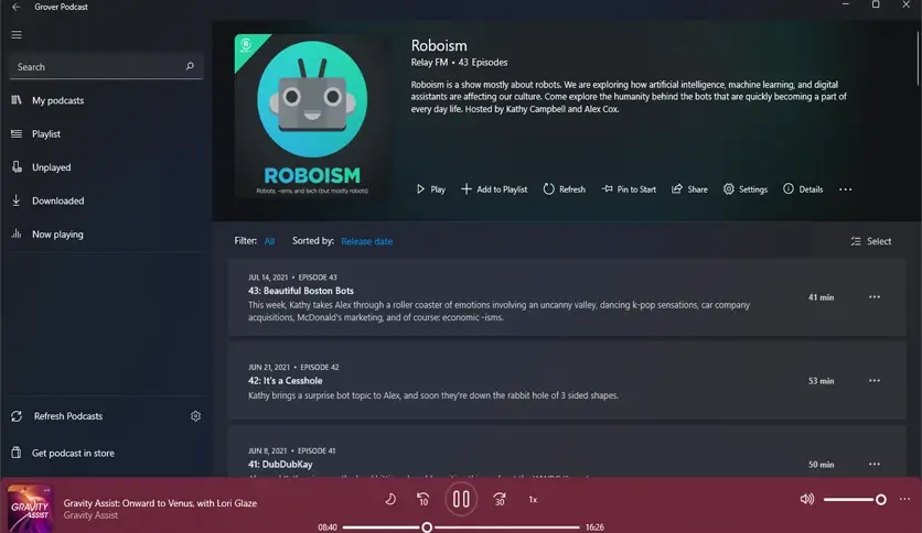 برنامج Grover Podcast
