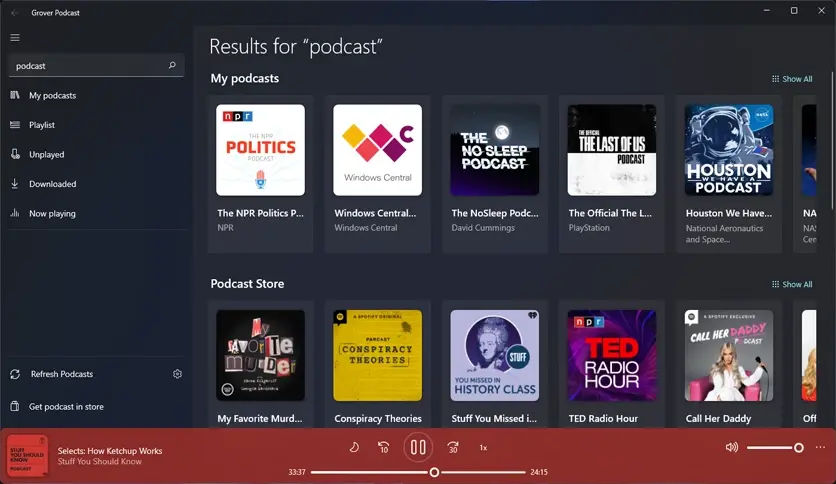 برنامج Grover Podcast