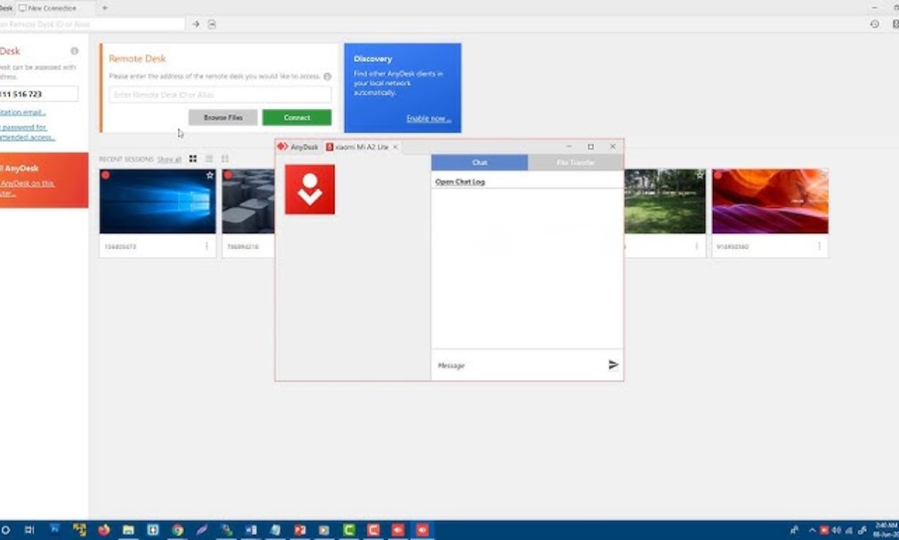 أدوات التعاون في AnyDesk