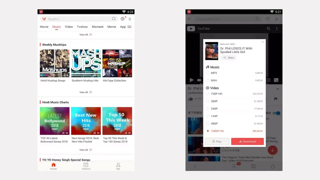 برنامج Vidmate الأصلي