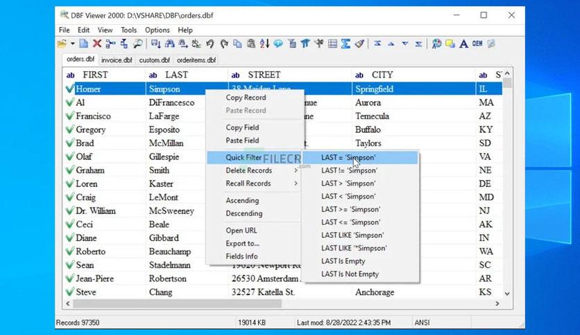 برنامج DBF Viewer 2000 برنامج DBF Viewer 2000