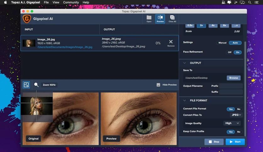 برنامج Topaz Gigapixel AI for Mac